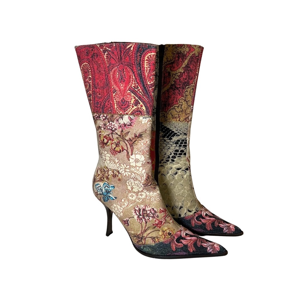 ROBERTO CAVALLI MULTI-PRINT BOOTS